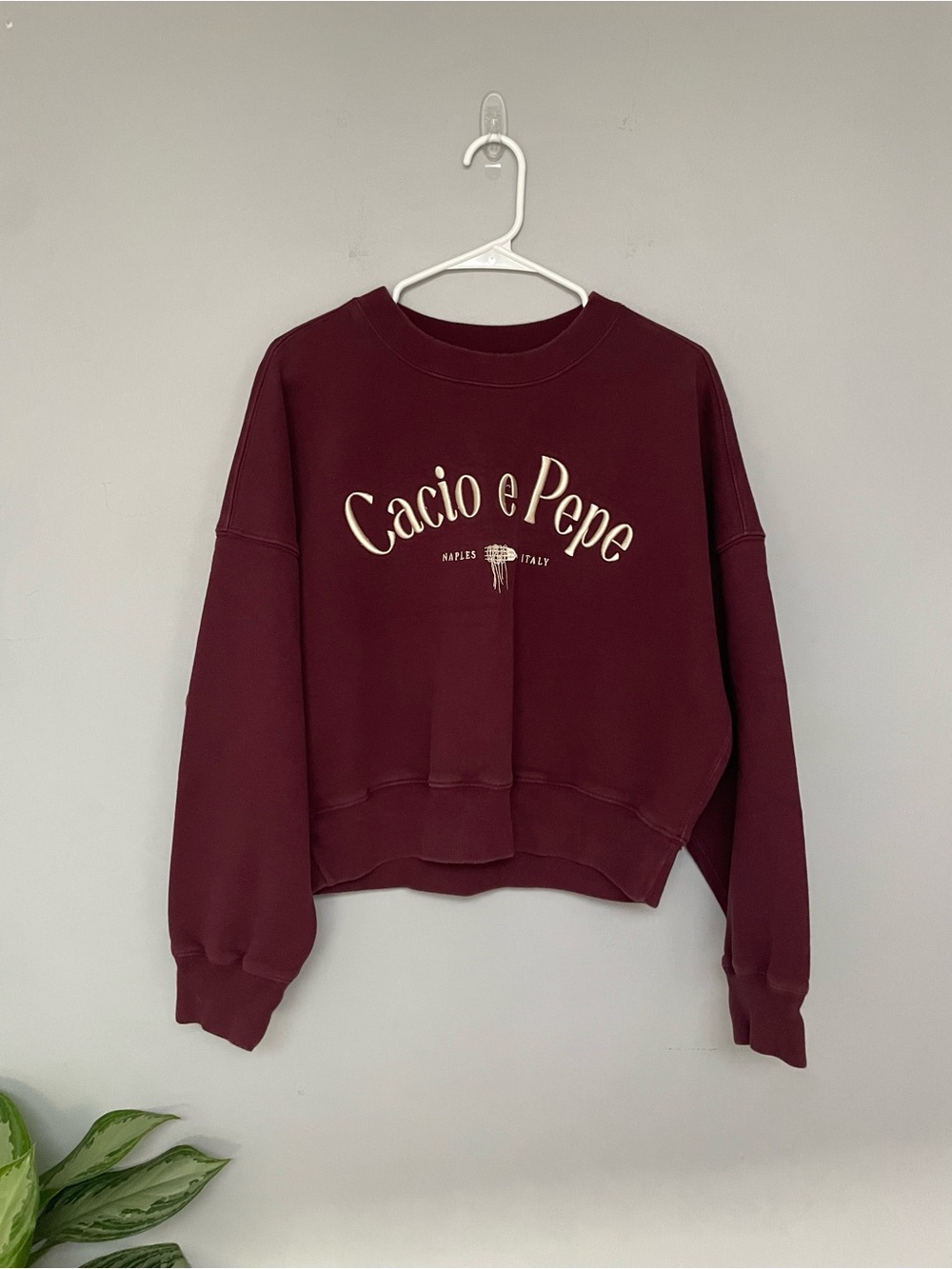 Abercrombie & Fitch Burgundy Logo Crewneck Sweatshirt